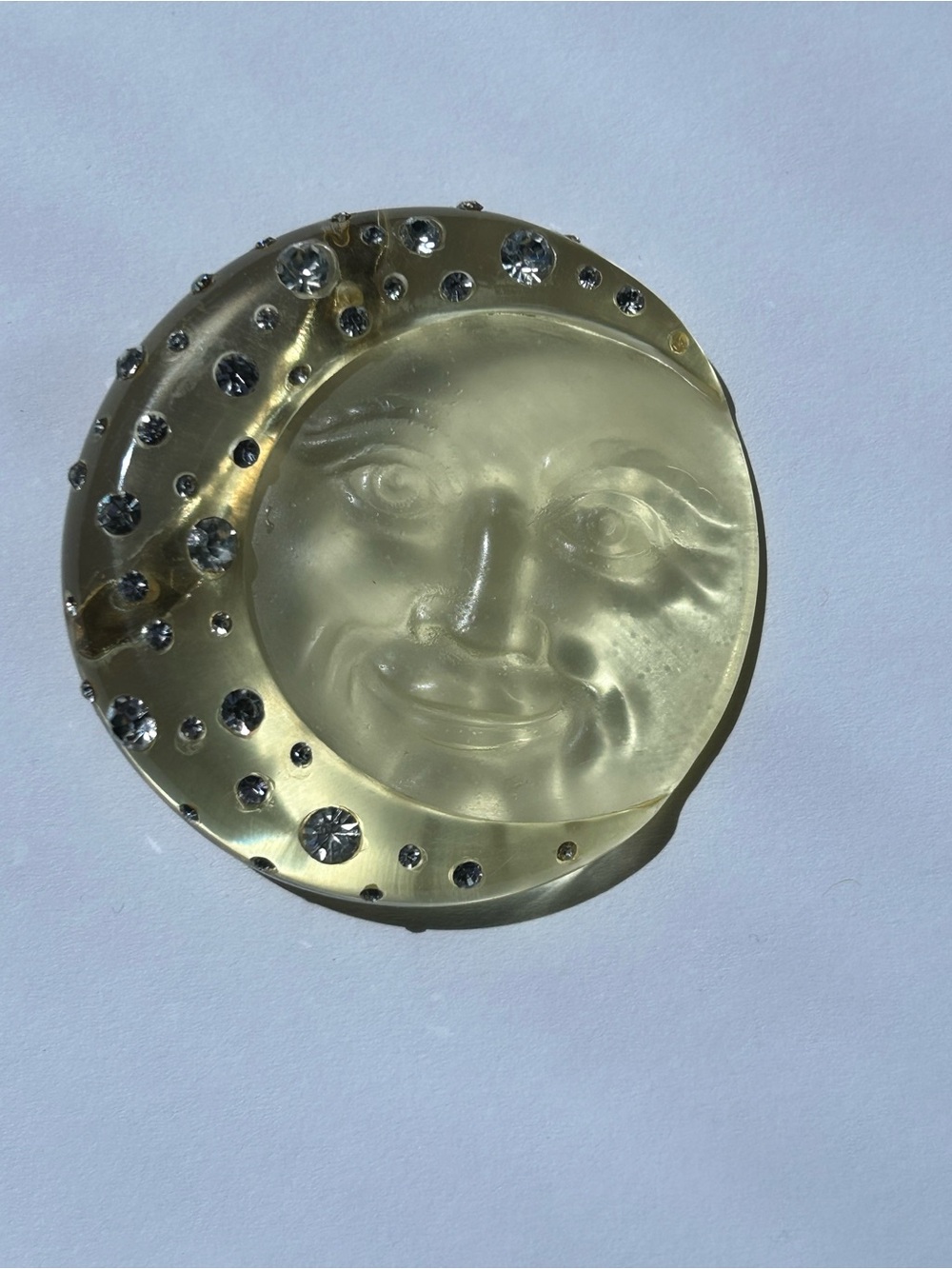 Celestial Moon Face Brooch with sparkling detail - Picture 5 of 10